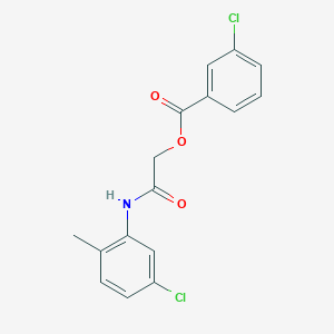 molecular formula C16H13Cl2NO3 B300391 2-[(5-Chloro-2-methylphenyl)amino]-2-oxoethyl 3-chlorobenzoate 