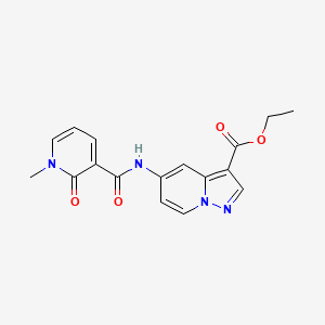 Ethyl 5-(1-methyl-2-oxo-1,2-dihydropyridine-3-carboxamido)pyrazolo[1,5-a]pyridine-3-carboxylate