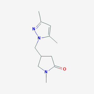 molecular formula C11H17N3O B3003918 4-[(3,5-Dimethylpyrazol-1-yl)methyl]-1-methylpyrrolidin-2-one CAS No. 2283578-15-2