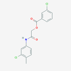 molecular formula C16H13Cl2NO3 B300392 2-(3-Chloro-4-methylanilino)-2-oxoethyl 3-chlorobenzoate 
