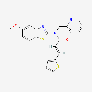 molecular formula C21H17N3O2S2 B3003922 (E)-N-(5-methoxybenzo[d]thiazol-2-yl)-N-(pyridin-2-ylmethyl)-3-(thiophen-2-yl)acrylamide CAS No. 899735-46-7
