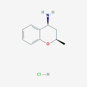 molecular formula C10H14ClNO B3003929 (2R,4S)-2-methyl-3,4-dihydro-2H-1-benzopyran-4-amine hydrochloride CAS No. 1820579-77-8