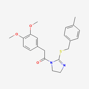 2-(3,4-dimethoxyphenyl)-1-(2-((4-methylbenzyl)thio)-4,5-dihydro-1H-imidazol-1-yl)ethanone