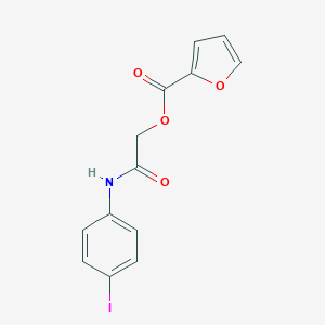 molecular formula C13H10INO4 B300394 2-(4-Iodoanilino)-2-oxoethyl 2-furoate 
