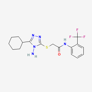 molecular formula C17H20F3N5OS B3003943 2-((4-amino-5-cyclohexyl-4H-1,2,4-triazol-3-yl)thio)-N-(2-(trifluoromethyl)phenyl)acetamide CAS No. 877450-42-5