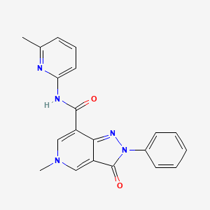 molecular formula C20H17N5O2 B3003946 5-methyl-N-(6-methylpyridin-2-yl)-3-oxo-2-phenyl-3,5-dihydro-2H-pyrazolo[4,3-c]pyridine-7-carboxamide CAS No. 921833-03-6