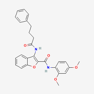 N-(2,4-dimethoxyphenyl)-3-(4-phenylbutanamido)benzofuran-2-carboxamide