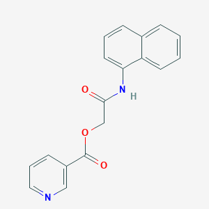 molecular formula C18H14N2O3 B300396 Nicotinic acid naphthalen-1-ylcarbamoylmethyl ester 