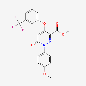 molecular formula C20H15F3N2O5 B3003960 Methyl 1-(4-methoxyphenyl)-6-oxo-4-[3-(trifluoromethyl)phenoxy]pyridazine-3-carboxylate CAS No. 338395-96-3