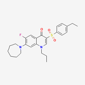 molecular formula C26H31FN2O3S B3003967 7-azepan-1-yl-3-[(4-ethylphenyl)sulfonyl]-6-fluoro-1-propylquinolin-4(1H)-one CAS No. 892770-71-7