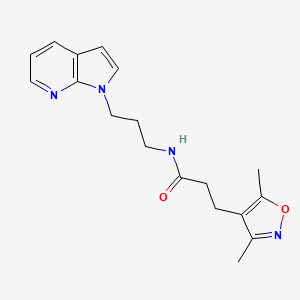 molecular formula C18H22N4O2 B3003975 N-(3-(1H-pyrrolo[2,3-b]pyridin-1-yl)propyl)-3-(3,5-dimethylisoxazol-4-yl)propanamide CAS No. 1797175-50-8