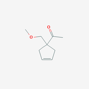 molecular formula C9H14O2 B3003977 1-[1-(甲氧基甲基)环戊-3-烯-1-基]乙酮 CAS No. 2416228-79-8