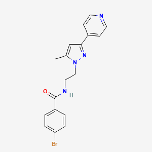 molecular formula C18H17BrN4O B3003983 4-bromo-N-(2-(5-methyl-3-(pyridin-4-yl)-1H-pyrazol-1-yl)ethyl)benzamide CAS No. 2034622-15-4