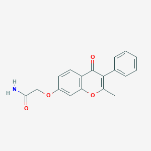 molecular formula C18H15NO4 B3003995 2-(2-Methyl-4-oxo-3-phenylchromen-7-yl)oxyacetamide CAS No. 19360-57-7