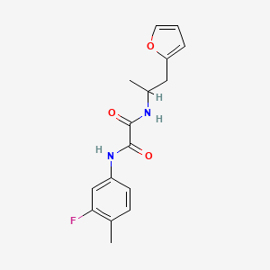 molecular formula C16H17FN2O3 B3003997 N1-(3-fluoro-4-methylphenyl)-N2-(1-(furan-2-yl)propan-2-yl)oxalamide CAS No. 1235319-03-5
