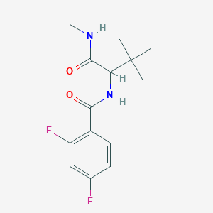 molecular formula C14H18F2N2O2 B3003998 N-{2,2-dimethyl-1-[(methylamino)carbonyl]propyl}-2,4-difluorobenzenecarboxamide CAS No. 318498-16-7