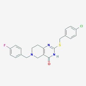 molecular formula C21H19ClFN3OS B3003999 4-(benzylamino)-N-(3-methoxypropyl)-1,3-dimethyl-1H-pyrazolo[3,4-b]pyridine-5-carboxamide CAS No. 1112301-03-7