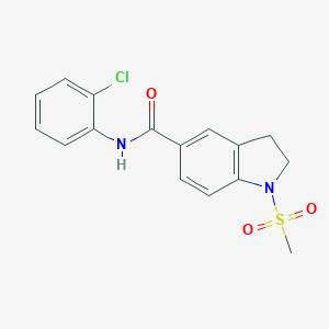 molecular formula C16H15ClN2O3S B300400 N-(2-chlorophenyl)-1-(methylsulfonyl)-5-indolinecarboxamide 