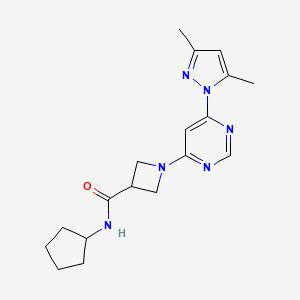 N-cyclopentyl-1-(6-(3,5-dimethyl-1H-pyrazol-1-yl)pyrimidin-4-yl)azetidine-3-carboxamide