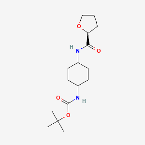 molecular formula C16H28N2O4 B3004021 叔丁基 (1S*,4R*)-4-[(S)-四氢呋喃-2-羰基氨基]环己基氨基甲酸酯 CAS No. 1286207-87-1