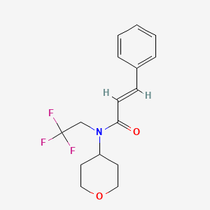 molecular formula C16H18F3NO2 B3004023 N-(四氢-2H-吡喃-4-基)-N-(2,2,2-三氟乙基)肉桂酰胺 CAS No. 1396892-63-9