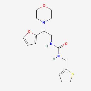 molecular formula C16H21N3O3S B3004027 1-(2-(Furan-2-yl)-2-morpholinoethyl)-3-(thiophen-2-ylmethyl)urea CAS No. 1210176-38-7