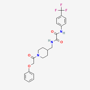 molecular formula C23H24F3N3O4 B3004029 N1-((1-(2-phenoxyacetyl)piperidin-4-yl)methyl)-N2-(4-(trifluoromethyl)phenyl)oxalamide CAS No. 1234837-68-3