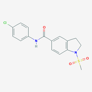 molecular formula C16H15ClN2O3S B300403 N-(4-chlorophenyl)-1-(methylsulfonyl)-5-indolinecarboxamide 