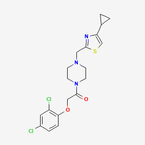 molecular formula C19H21Cl2N3O2S B3004037 1-(4-((4-Cyclopropylthiazol-2-yl)methyl)piperazin-1-yl)-2-(2,4-dichlorophenoxy)ethanone CAS No. 1105233-26-8