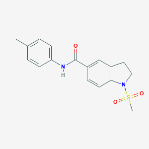 molecular formula C17H18N2O3S B300404 N-(4-methylphenyl)-1-(methylsulfonyl)-5-indolinecarboxamide 