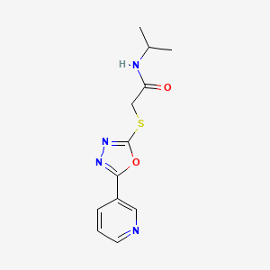 molecular formula C12H14N4O2S B3004041 N-isopropyl-2-((5-(pyridin-3-yl)-1,3,4-oxadiazol-2-yl)thio)acetamide CAS No. 900009-40-7