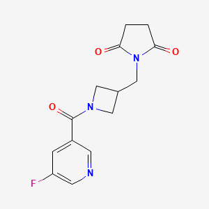 1-{[1-(5-Fluoropyridine-3-carbonyl)azetidin-3-yl]methyl}pyrrolidine-2,5-dione