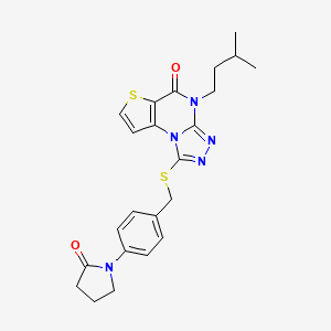 4-(3-methylbutyl)-1-{[4-(2-oxopyrrolidin-1-yl)benzyl]thio}thieno[2,3-e][1,2,4]triazolo[4,3-a]pyrimidin-5(4H)-one