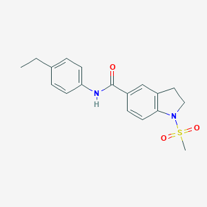 molecular formula C18H20N2O3S B300405 N-(4-ethylphenyl)-1-(methylsulfonyl)-5-indolinecarboxamide 