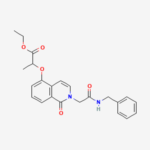 molecular formula C23H24N2O5 B3004051 Ethyl 2-({2-[(benzylcarbamoyl)methyl]-1-oxo-1,2-dihydroisoquinolin-5-yl}oxy)propanoate CAS No. 868224-73-1