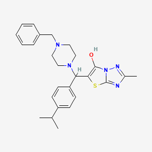 molecular formula C26H31N5OS B3004054 5-((4-Benzylpiperazin-1-yl)(4-isopropylphenyl)methyl)-2-methylthiazolo[3,2-b][1,2,4]triazol-6-ol CAS No. 851810-14-5