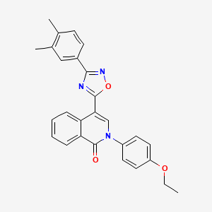 molecular formula C27H23N3O3 B3004055 4-[3-(3,4-dimethylphenyl)-1,2,4-oxadiazol-5-yl]-2-(4-ethoxyphenyl)isoquinolin-1(2H)-one CAS No. 1326900-66-6