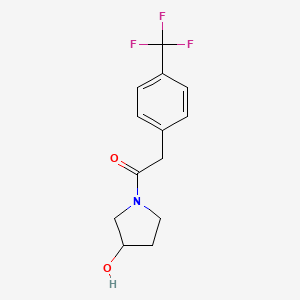 molecular formula C13H14F3NO2 B3004057 1-(3-Hydroxypyrrolidin-1-yl)-2-[4-(trifluoromethyl)phenyl]ethanone CAS No. 1281837-00-0