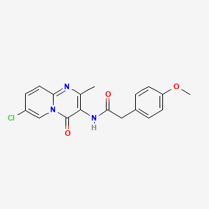 molecular formula C18H16ClN3O3 B3004065 N-(7-chloro-2-methyl-4-oxo-4H-pyrido[1,2-a]pyrimidin-3-yl)-2-(4-methoxyphenyl)acetamide CAS No. 950473-51-5