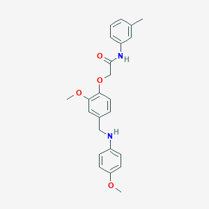 molecular formula C24H26N2O4 B300407 2-{2-methoxy-4-[(4-methoxyanilino)methyl]phenoxy}-N-(3-methylphenyl)acetamide 