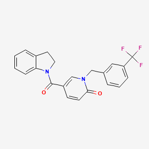 B3004071 5-(indoline-1-carbonyl)-1-(3-(trifluoromethyl)benzyl)pyridin-2(1H)-one CAS No. 941930-95-6
