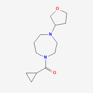 molecular formula C13H22N2O2 B3004079 Cyclopropyl(4-(tetrahydrofuran-3-yl)-1,4-diazepan-1-yl)methanone CAS No. 2124172-61-6