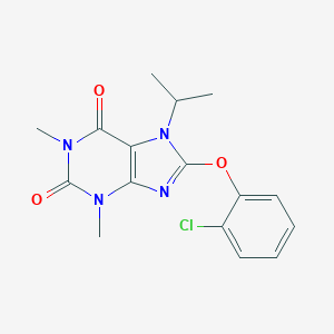 molecular formula C16H17ClN4O3 B300408 8-(2-chlorophenoxy)-7-isopropyl-1,3-dimethyl-3,7-dihydro-1H-purine-2,6-dione 