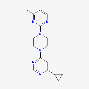 molecular formula C16H20N6 B3004081 2-[4-(6-Cyclopropylpyrimidin-4-yl)piperazin-1-yl]-4-methylpyrimidine CAS No. 2380096-41-1