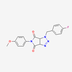 molecular formula C18H15FN4O3 B3004082 1-(4-fluorobenzyl)-5-(4-methoxyphenyl)-1,6a-dihydropyrrolo[3,4-d][1,2,3]triazole-4,6(3aH,5H)-dione CAS No. 1008227-29-9