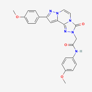 molecular formula C23H20N6O4 B3004091 N-(4-methoxyphenyl)-2-[11-(4-methoxyphenyl)-5-oxo-3,4,6,9,10-pentazatricyclo[7.3.0.02,6]dodeca-1(12),2,7,10-tetraen-4-yl]acetamide CAS No. 1207004-52-1