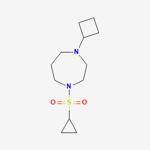 molecular formula C12H22N2O2S B3004099 1-Cyclobutyl-4-(cyclopropylsulfonyl)-1,4-diazepane CAS No. 2124706-76-7