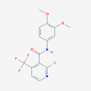 molecular formula C15H12ClF3N2O3 B3004105 2-chloro-N-(3,4-dimethoxyphenyl)-4-(trifluoromethyl)pyridine-3-carboxamide CAS No. 1797724-17-4