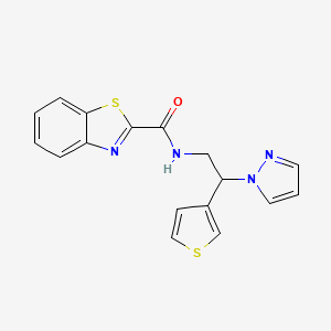 N-(2-(1H-pyrazol-1-yl)-2-(thiophen-3-yl)ethyl)benzo[d]thiazole-2-carboxamide