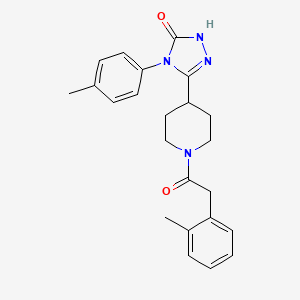 molecular formula C23H26N4O2 B3004117 4-(4-甲苯基)-5-{1-[(2-甲苯基)乙酰基]哌啶-4-基}-2,4-二氢-3H-1,2,4-三唑-3-酮 CAS No. 1775547-61-9